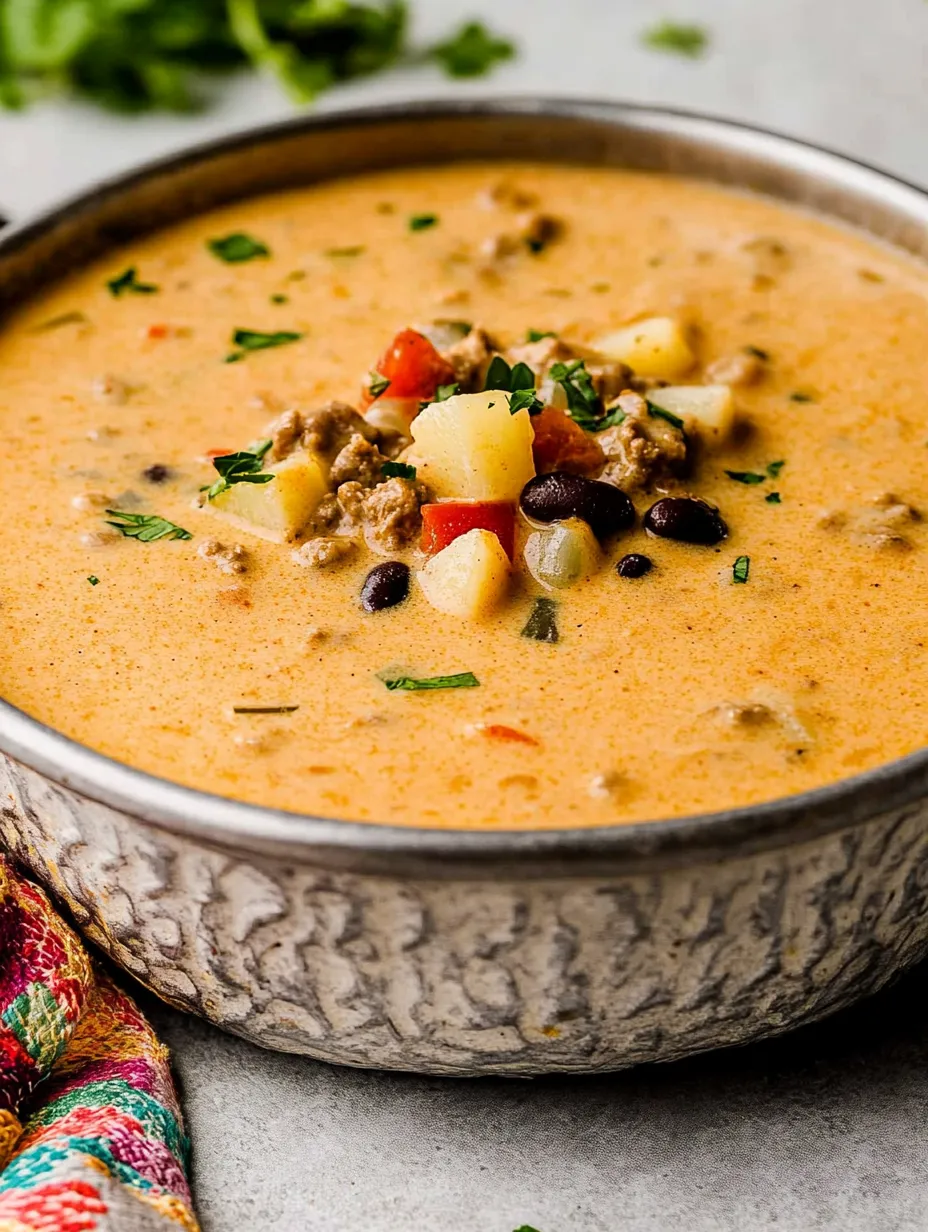 A bowl of soup with meat and vegetables in it.