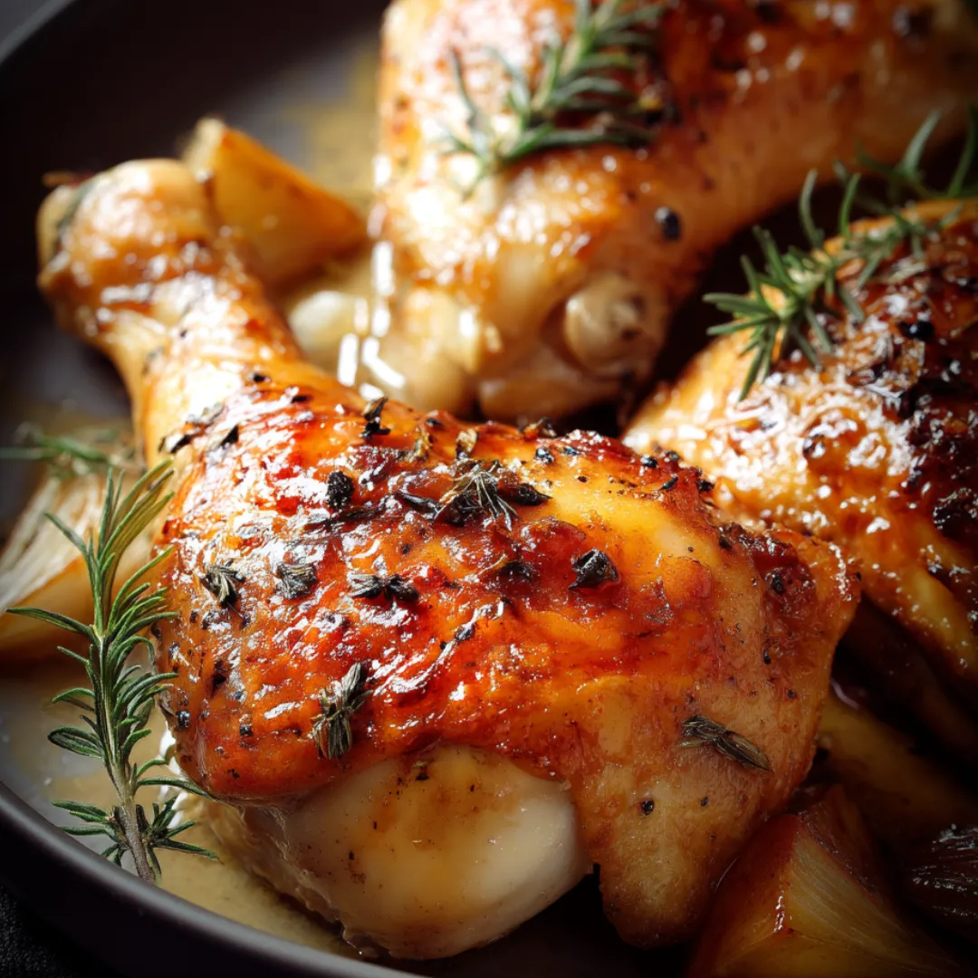 Chicken with herbs and spices.