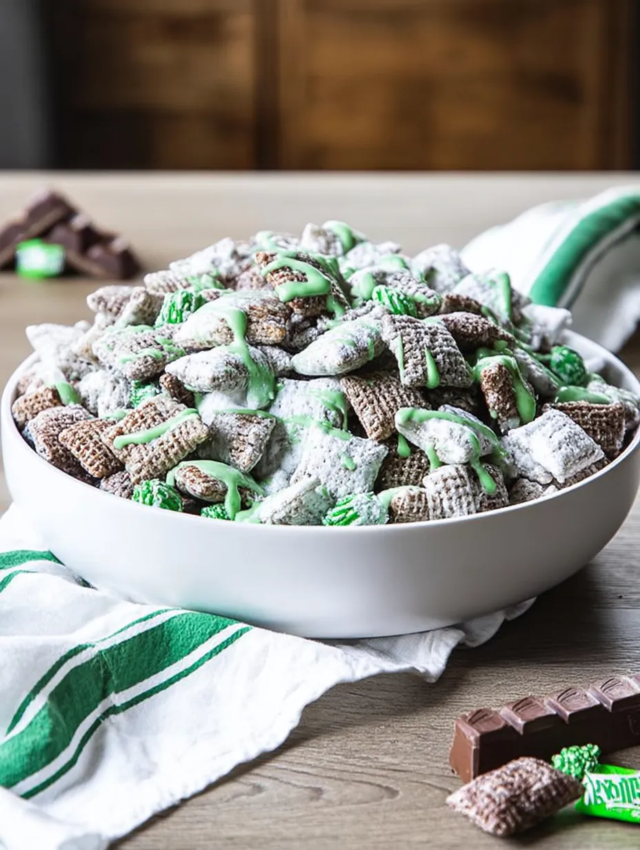 Eine Schüssel Müsli mit grünen und weißen Marshmallows.