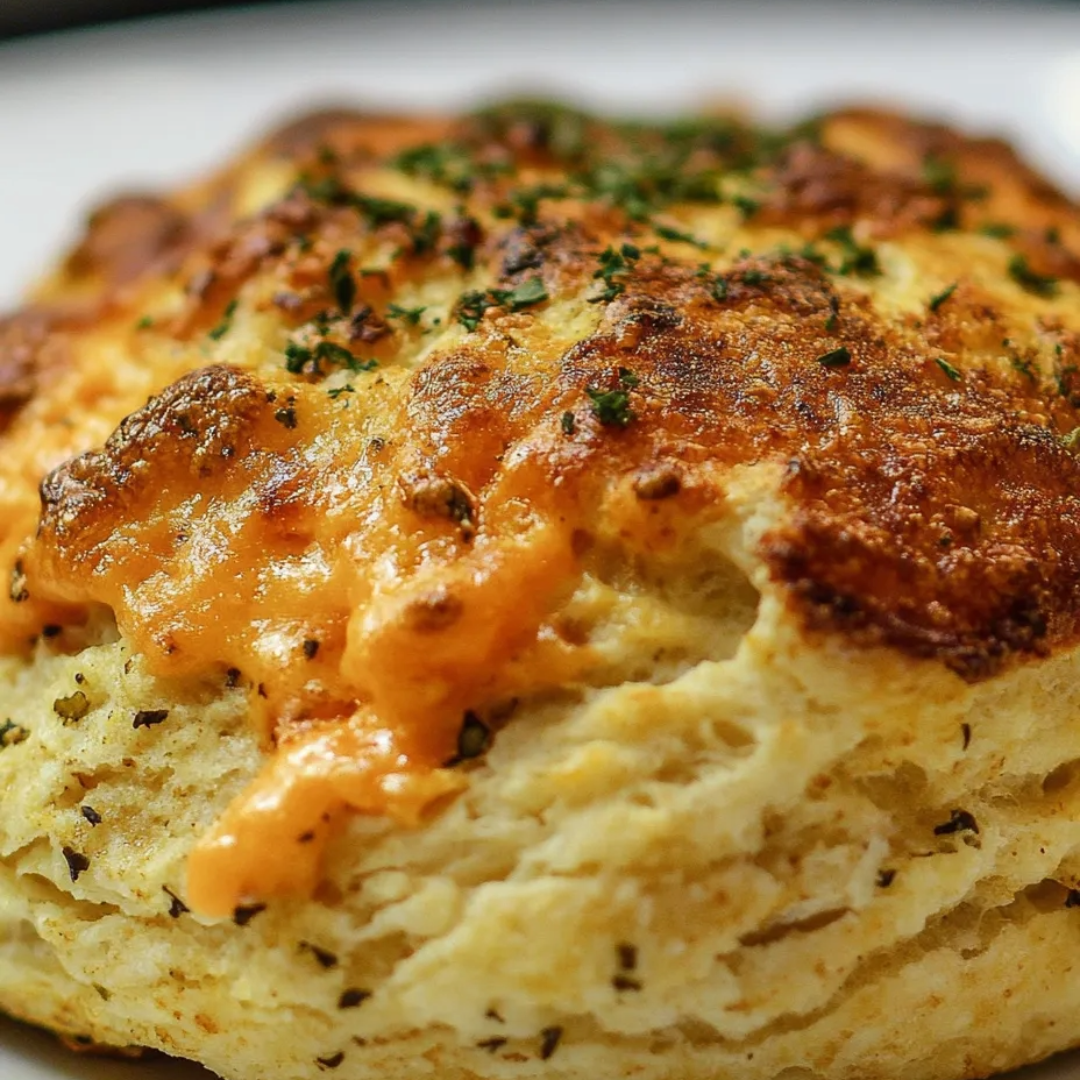 Eine Nahaufnahme eines Kekses mit Käse darauf.