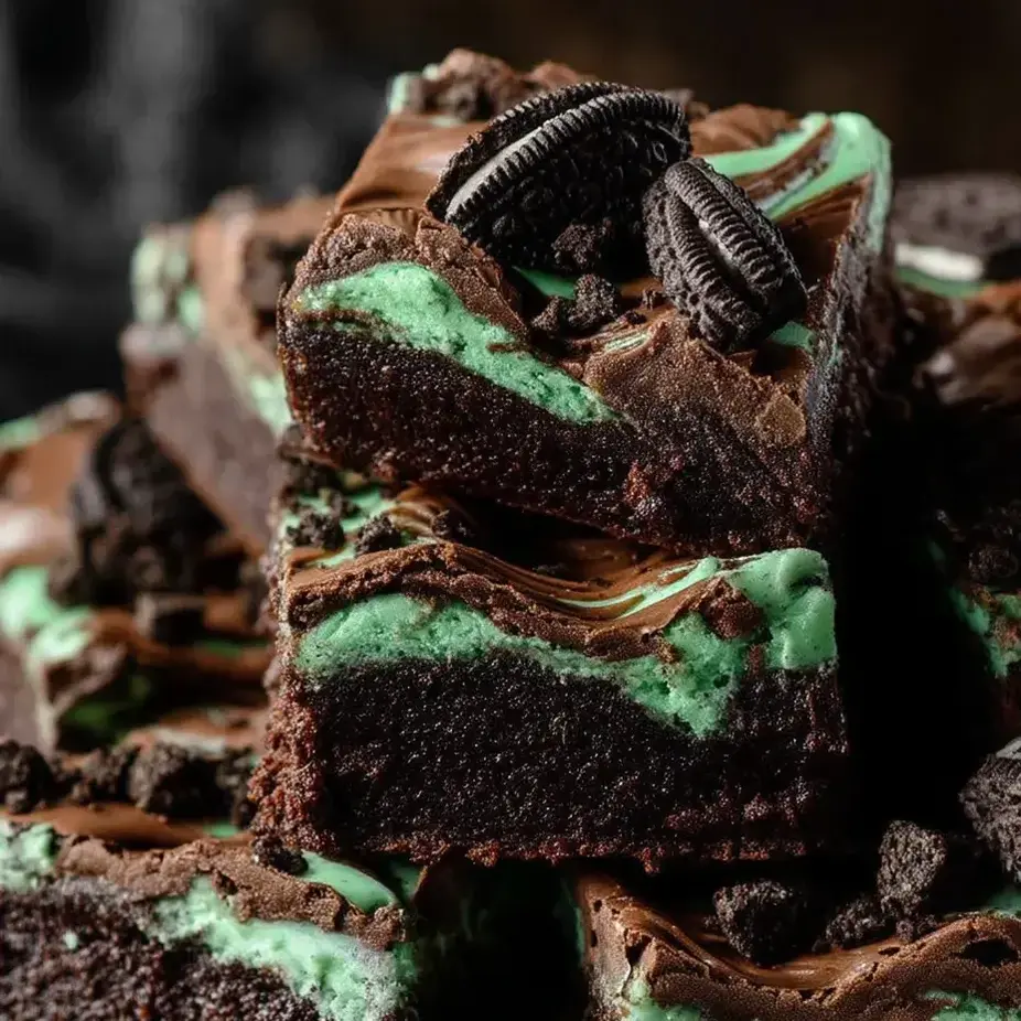 Schokoladenkuchen mit Oreo-Keksen obendrauf.