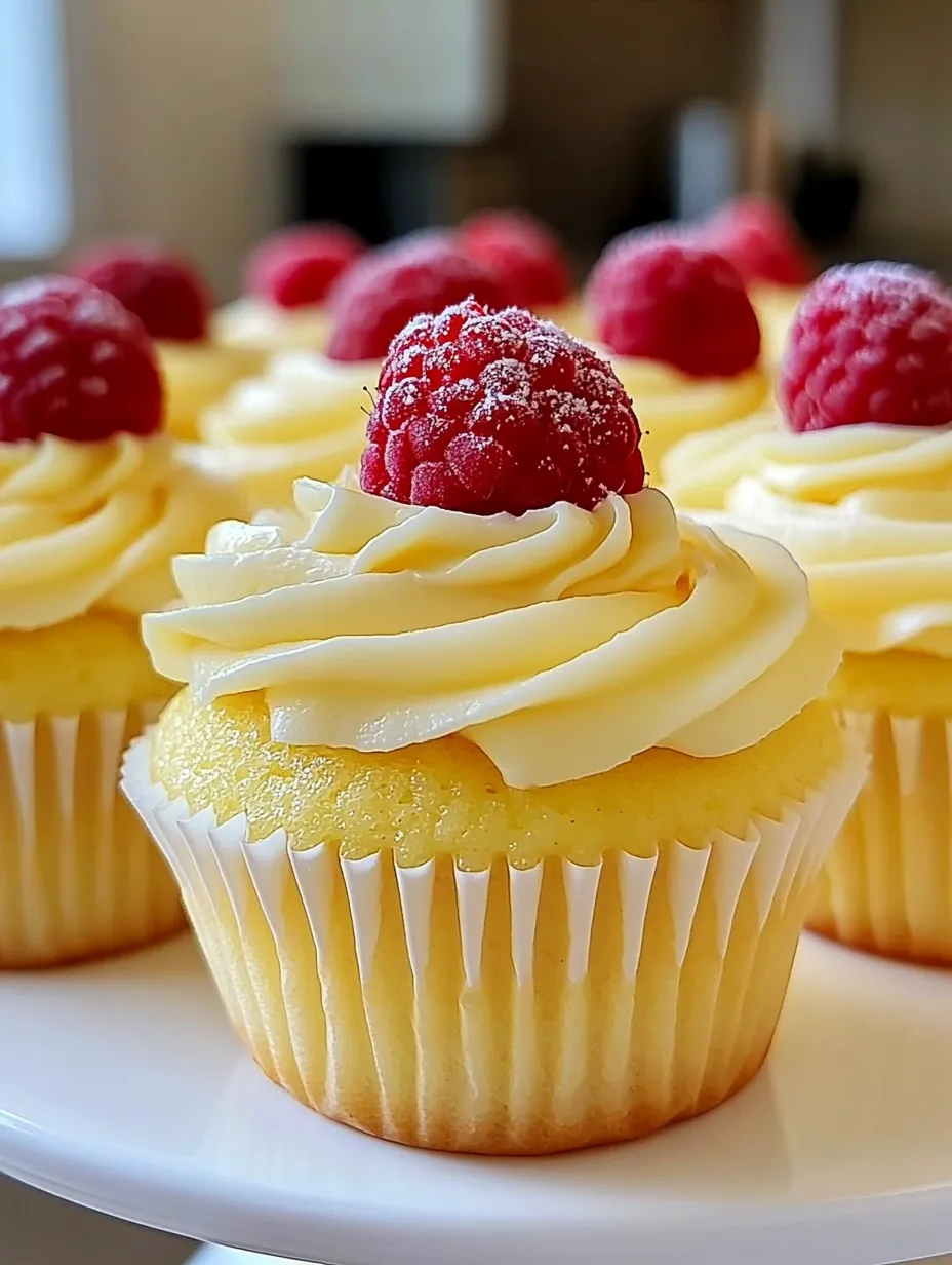 Ein Cupcake mit einer Himbeere obendrauf.