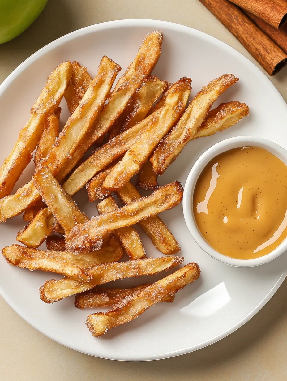 Ein Teller mit Pommes Frites und einer Dipsauce.
