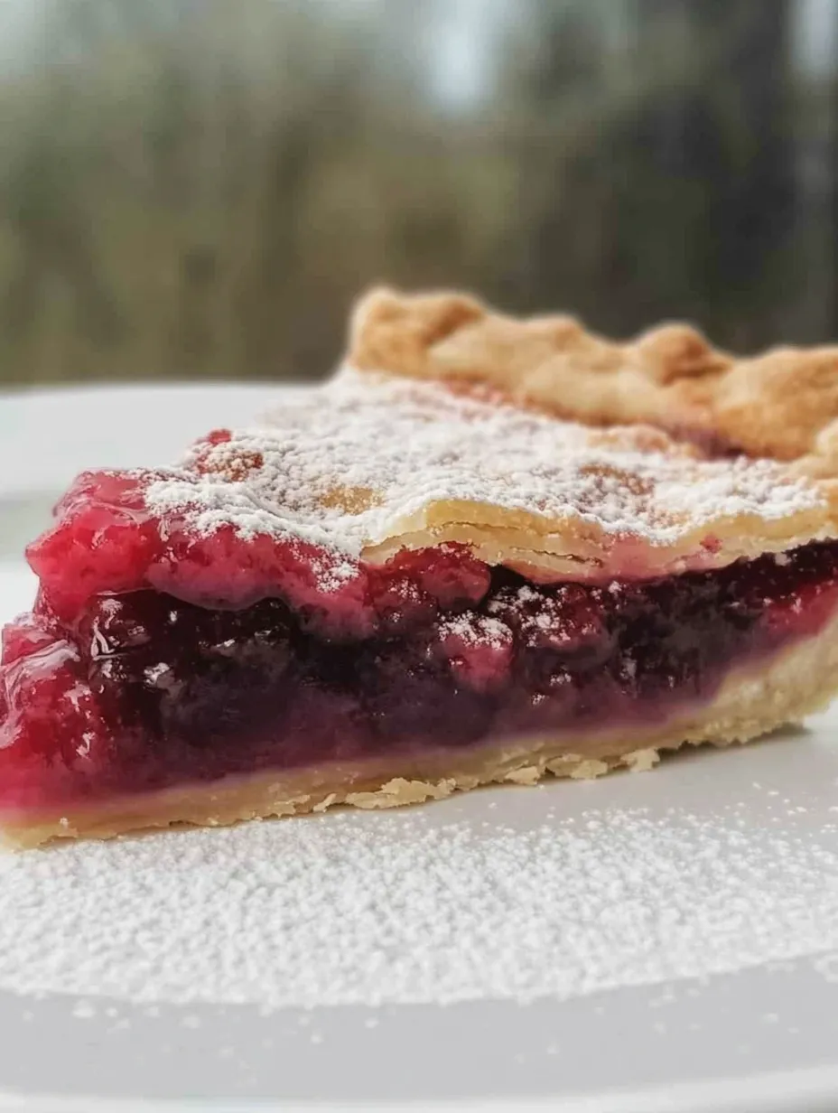 Ein Stück Torte mit Beeren obendrauf.