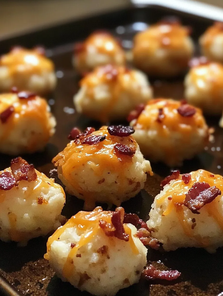 Bacon wrapped cheese balls on a black tray.