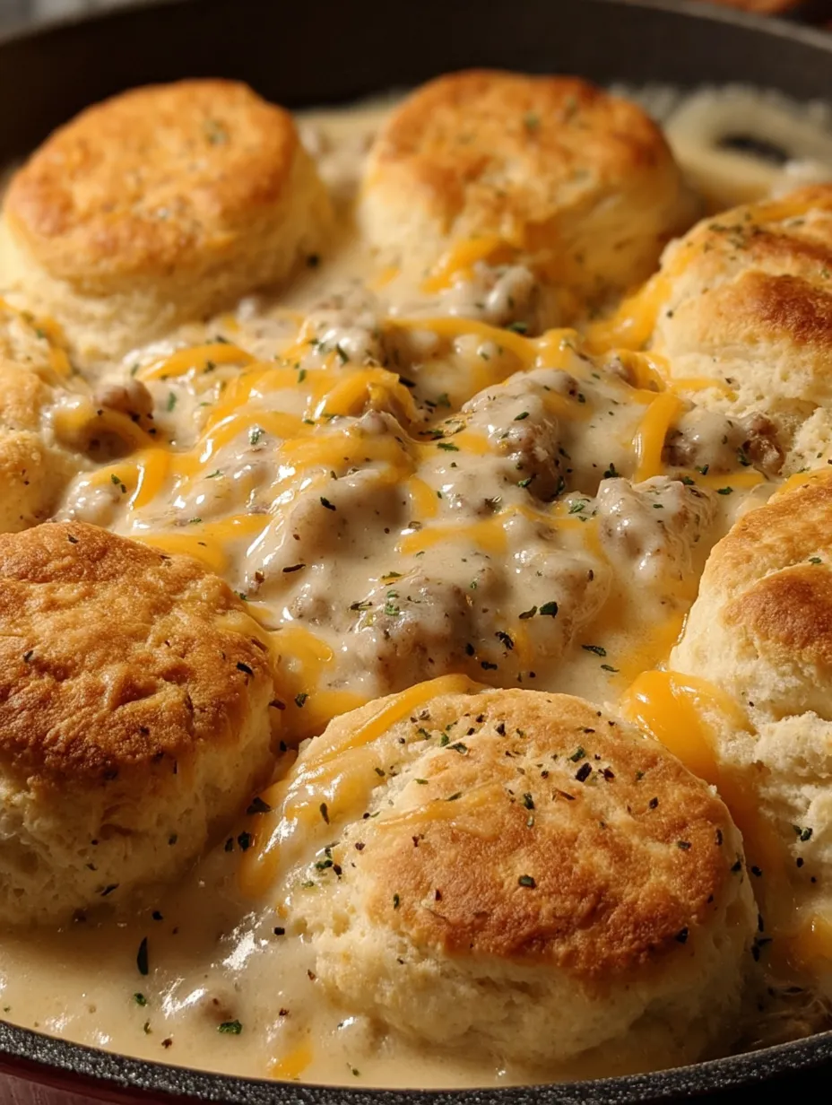 Einfacher Biscuits-Soße-Rösti-Auflauf