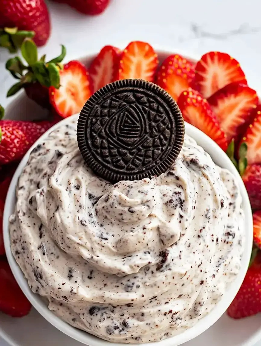 Eine Schüssel Eiscreme mit einem Schokoladenkeks obendrauf.