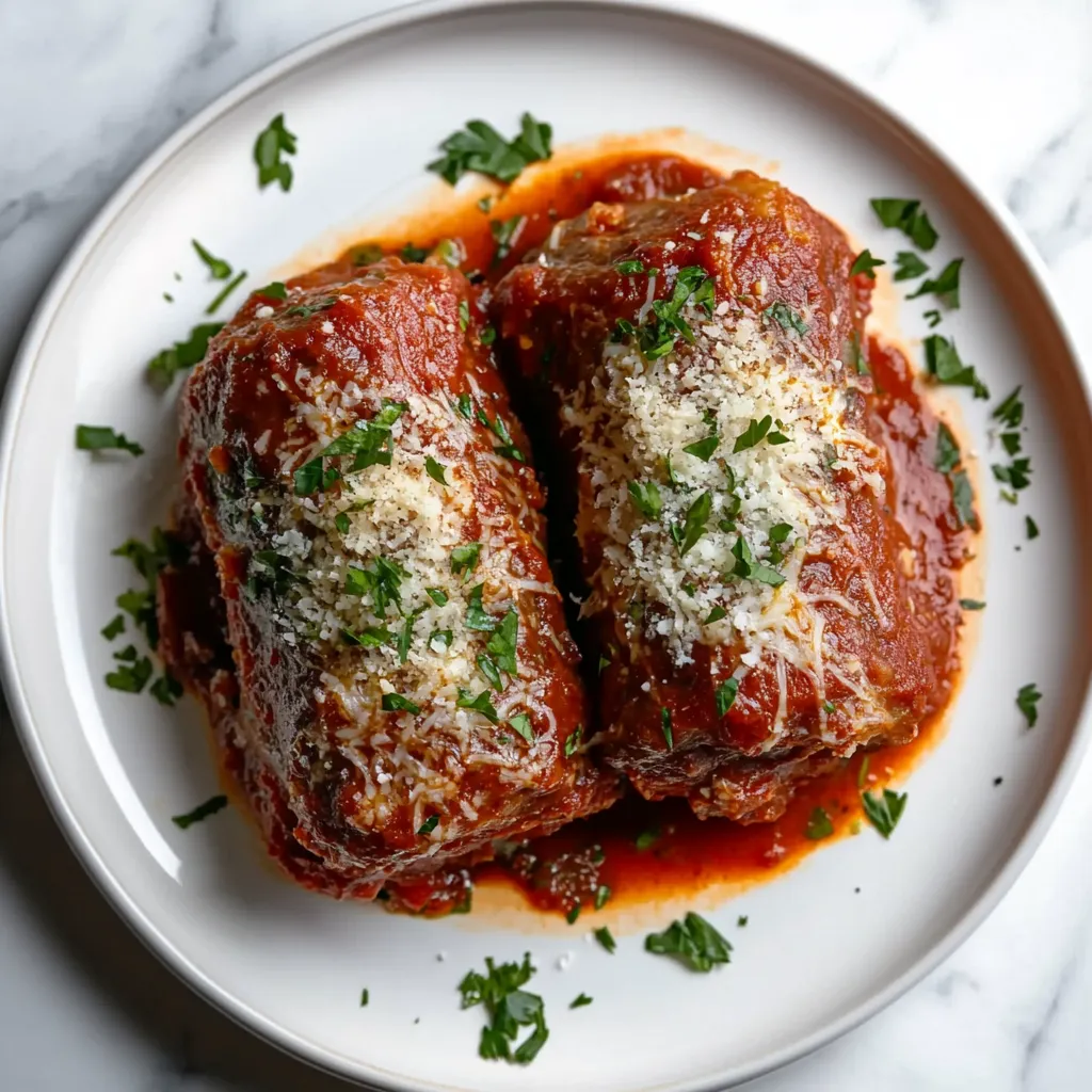 Two meat filled pastries on a white plate.