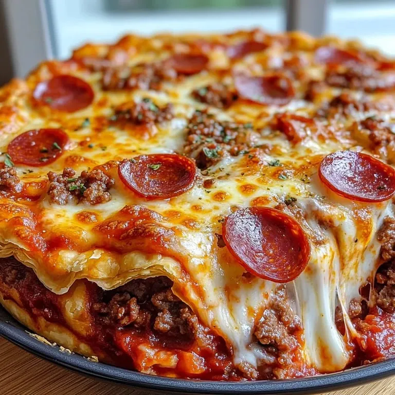 Eine Pizza mit Pepperoni und Käse.