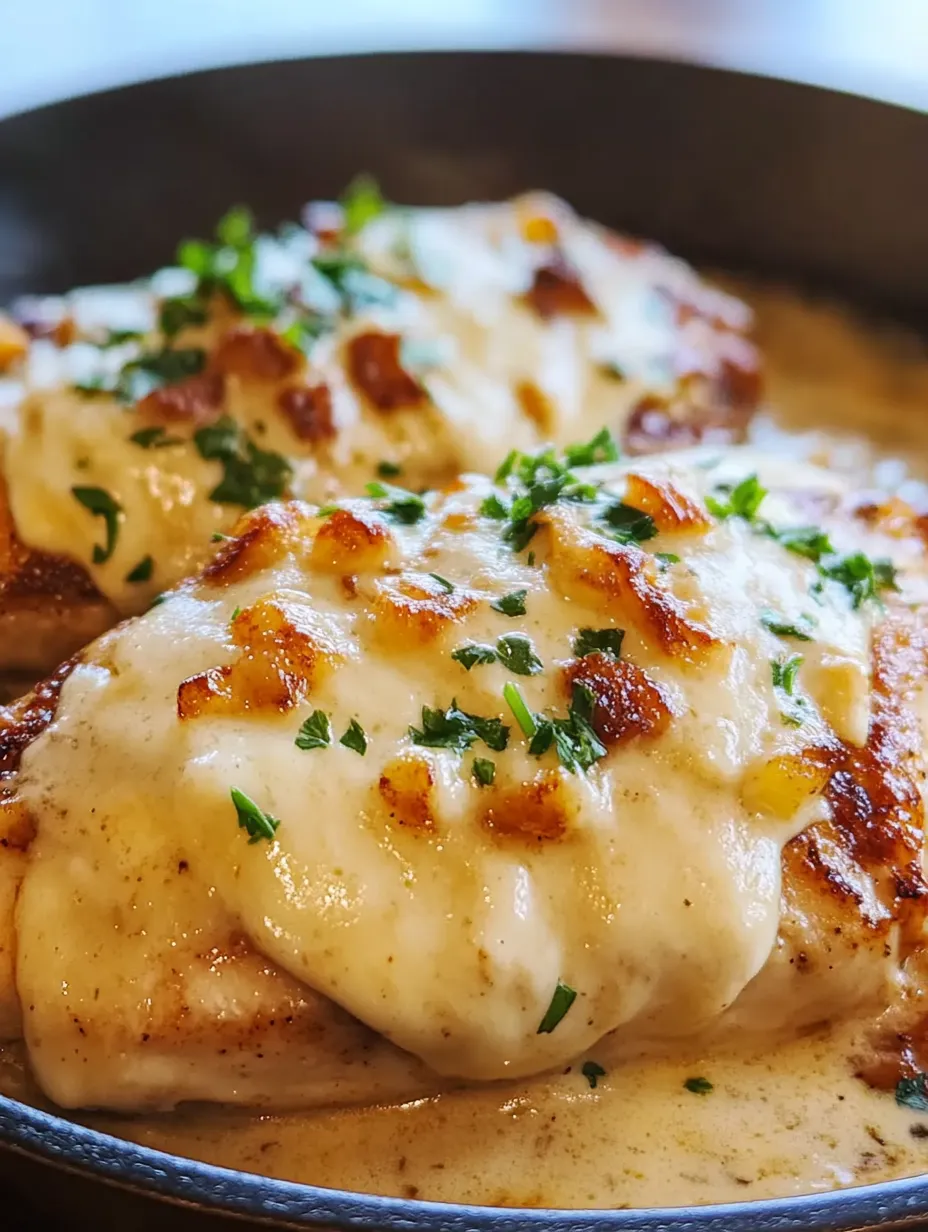 Ein Stück überbackenes Hähnchen mit Käse.
