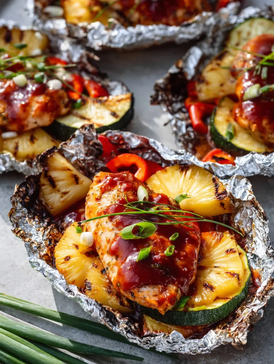 Ein Teller mit Essen, dazu Ananas und Zucchini.