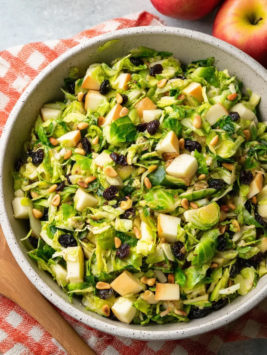 Schale mit Salat, Rosinen, Nüssen und grünen Blättern.