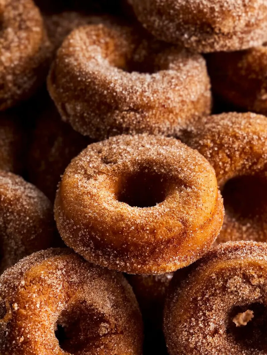 Ein Stapel Donuts mit Zuckerhülle.