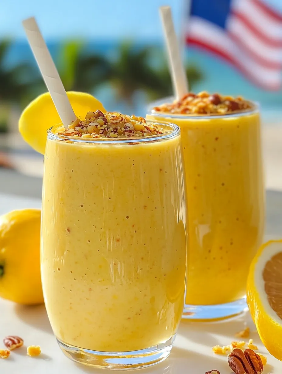 Zwei Gläser voller Orangensaft mit Zitronenscheiben.