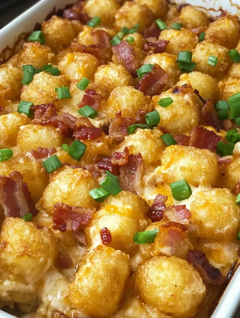 Tater Tots mit Speck und käsiger Füllung.