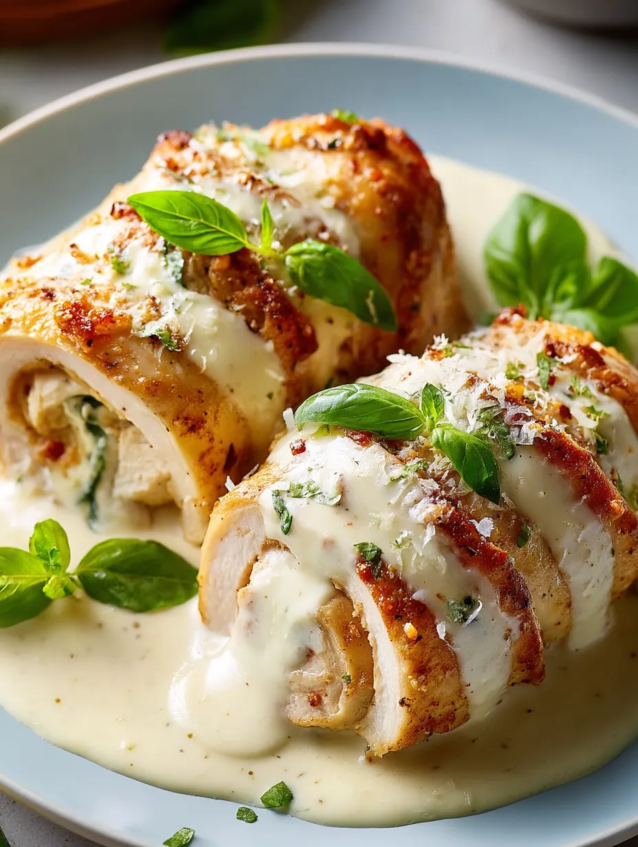 Hähnchen mit Sauce und Kräutern.
