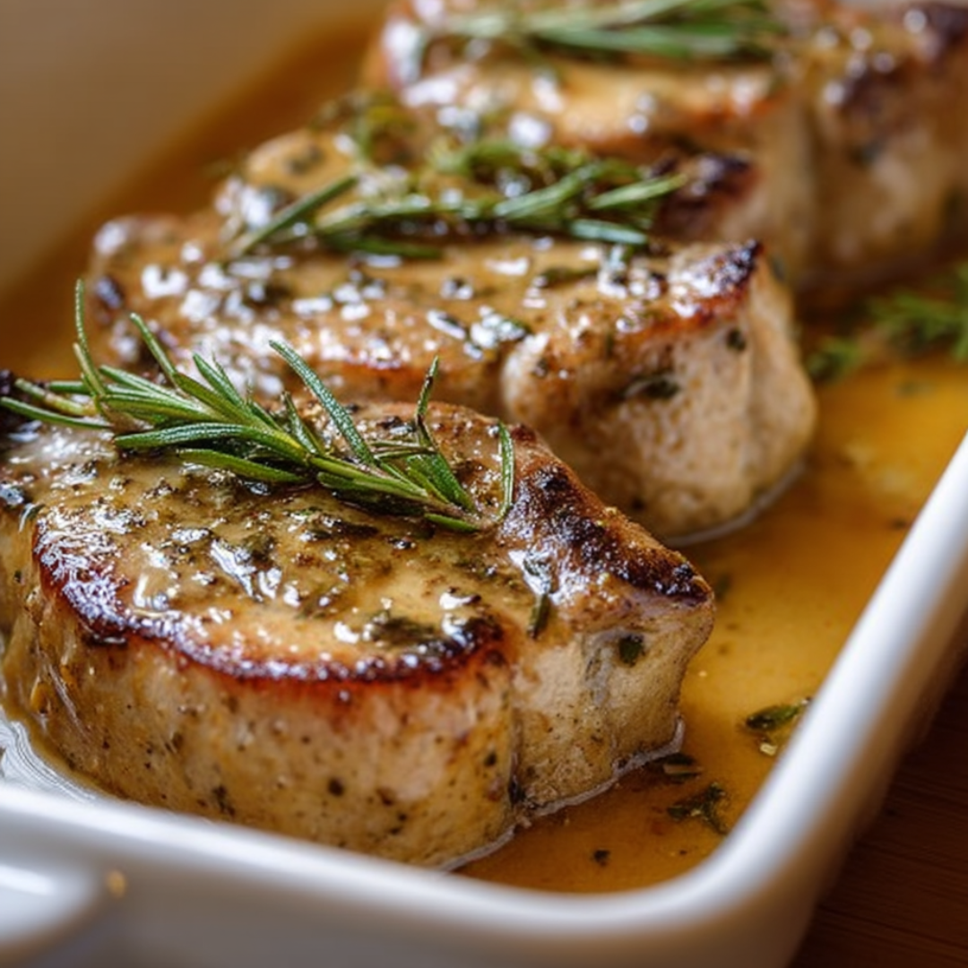 Ein Teller Fleisch mit frischen Kräutern.