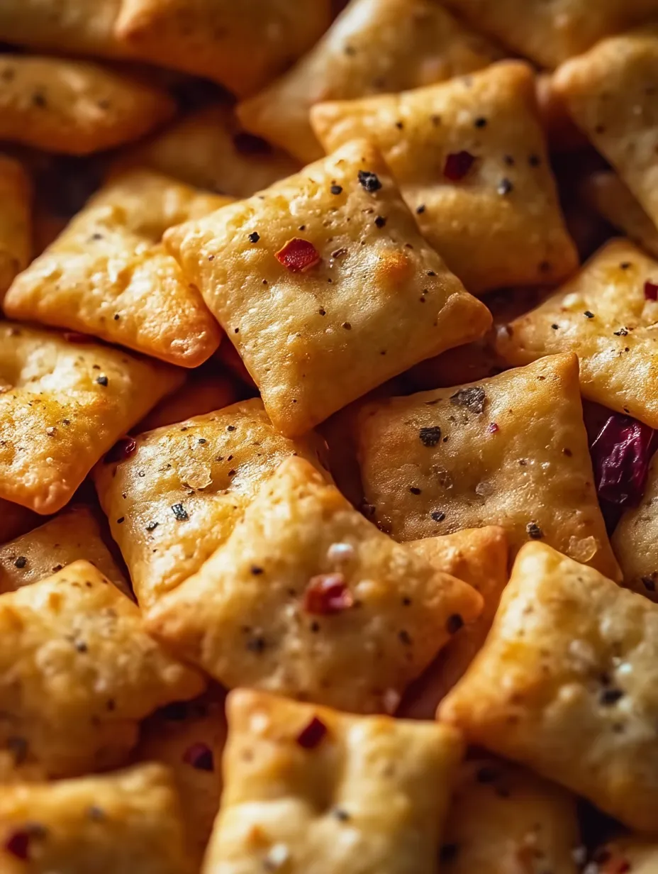 Ein Stapel Käse- und Peperoni-Pizza-Häppchen.