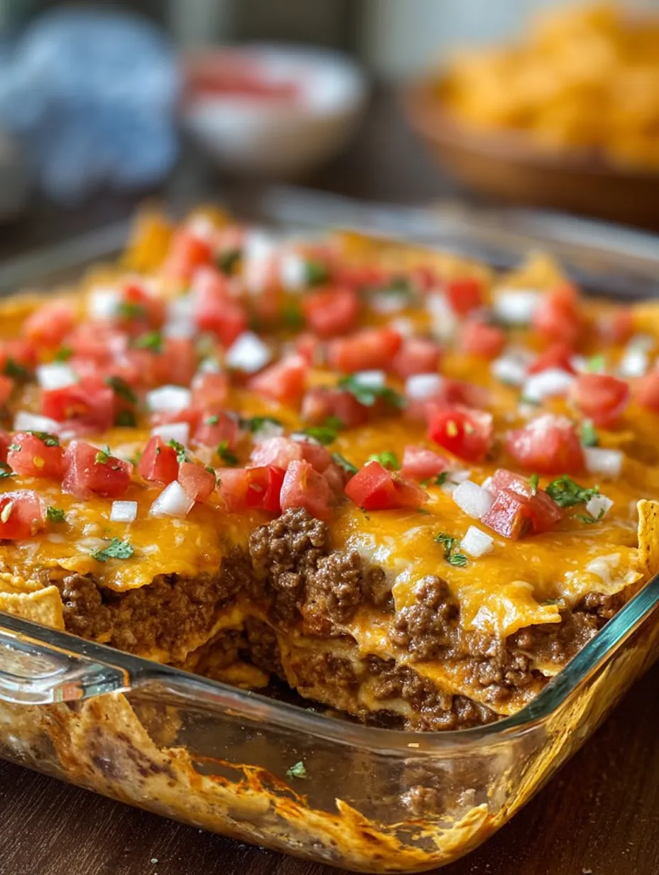 Ein Teller Nachos mit Tomaten und Käse.