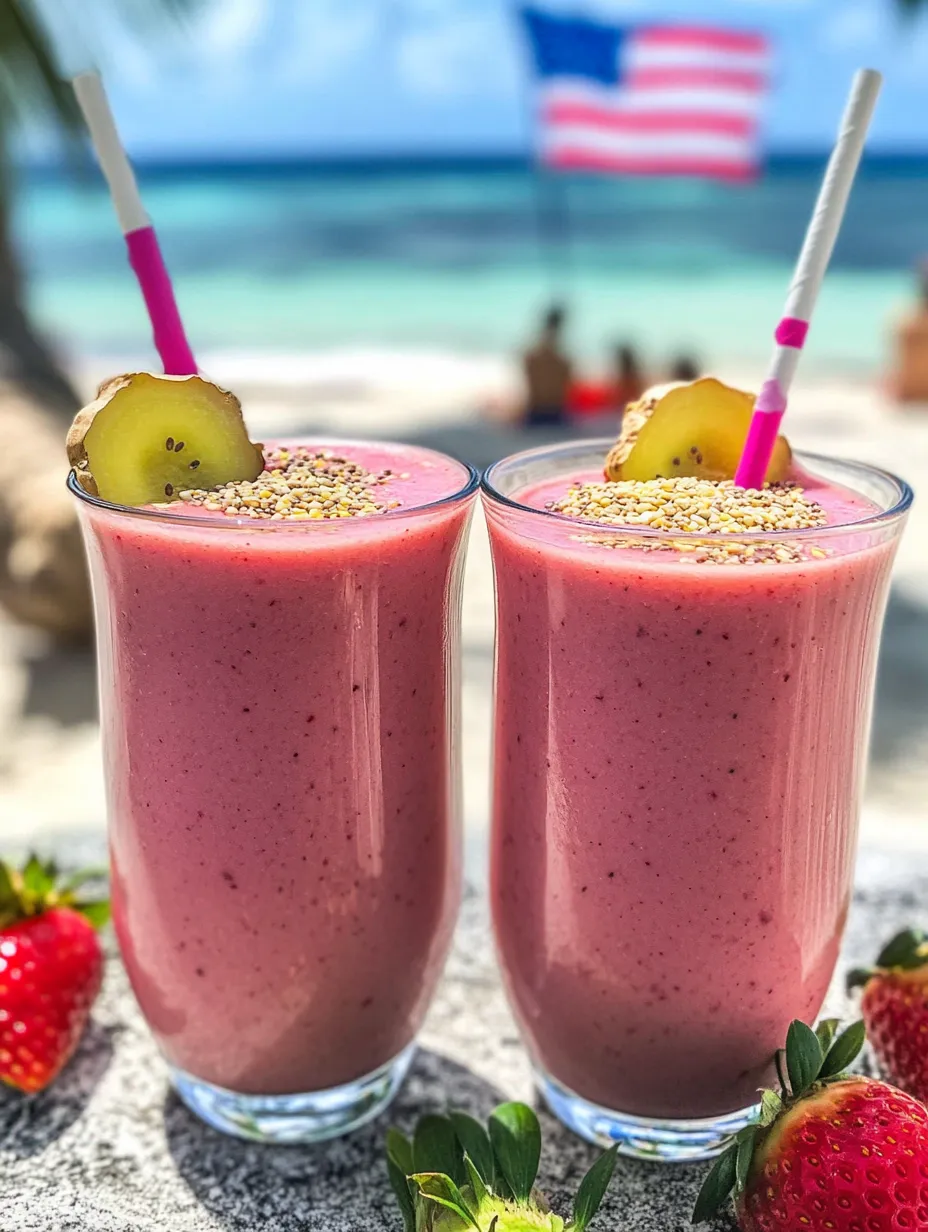 Zwei Gläser Erdbeer-Smoothie.