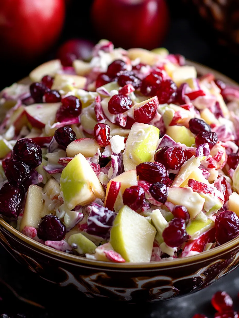Eine Schale voller Apfelstücke und Cranberries.