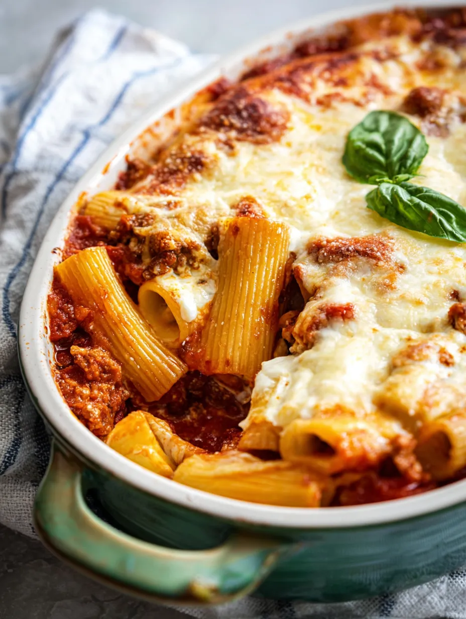 Ein Teller Pasta mit Käse und Spinat.
