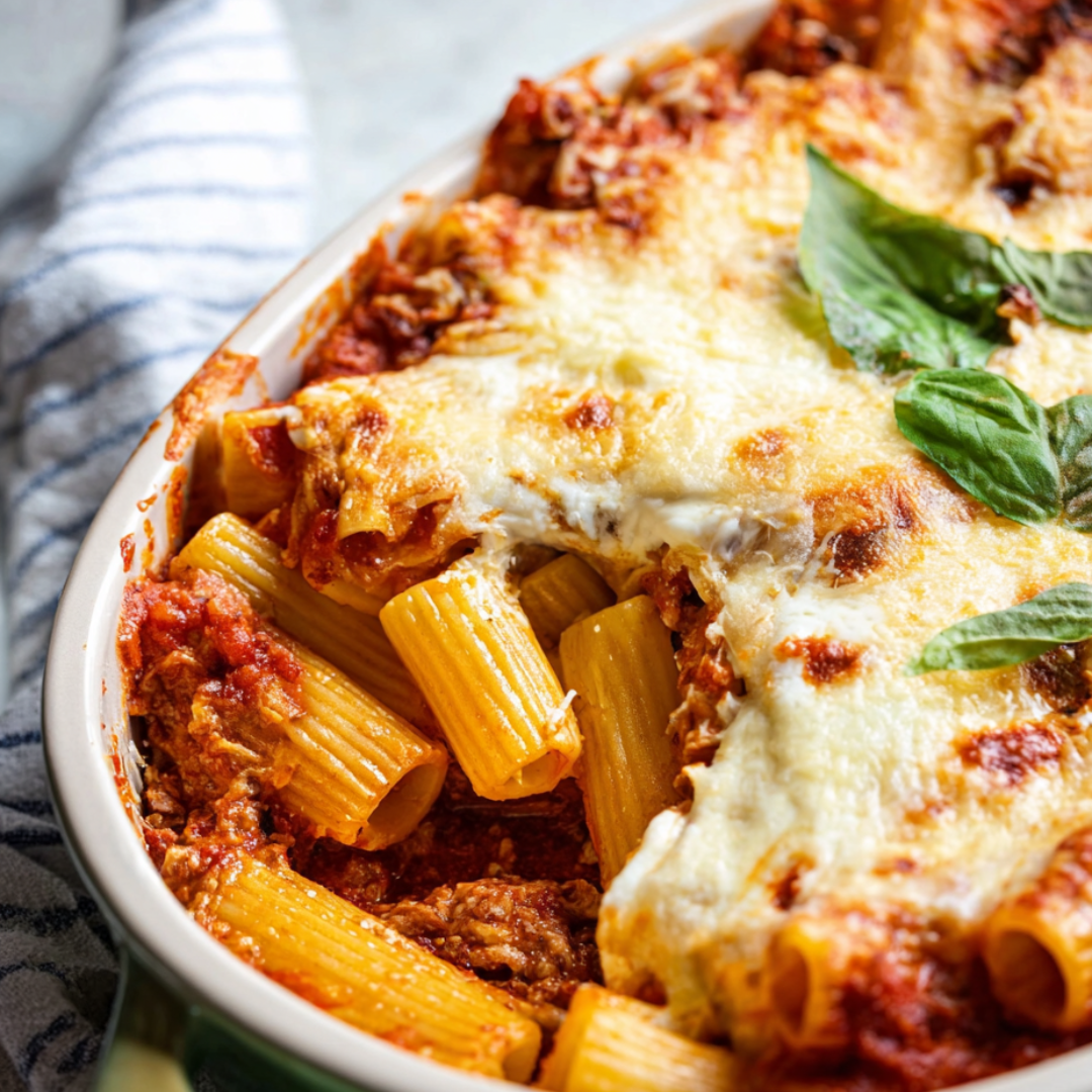 Eine Schale Pasta mit Käse und Spinat.