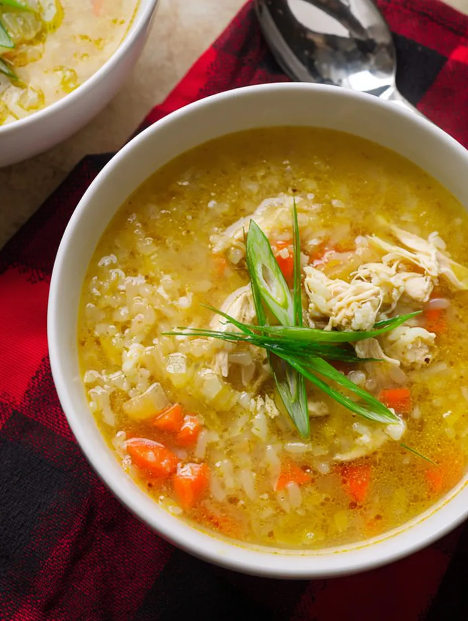 Ein Suppenschälchen mit Huhn und Gemüse.