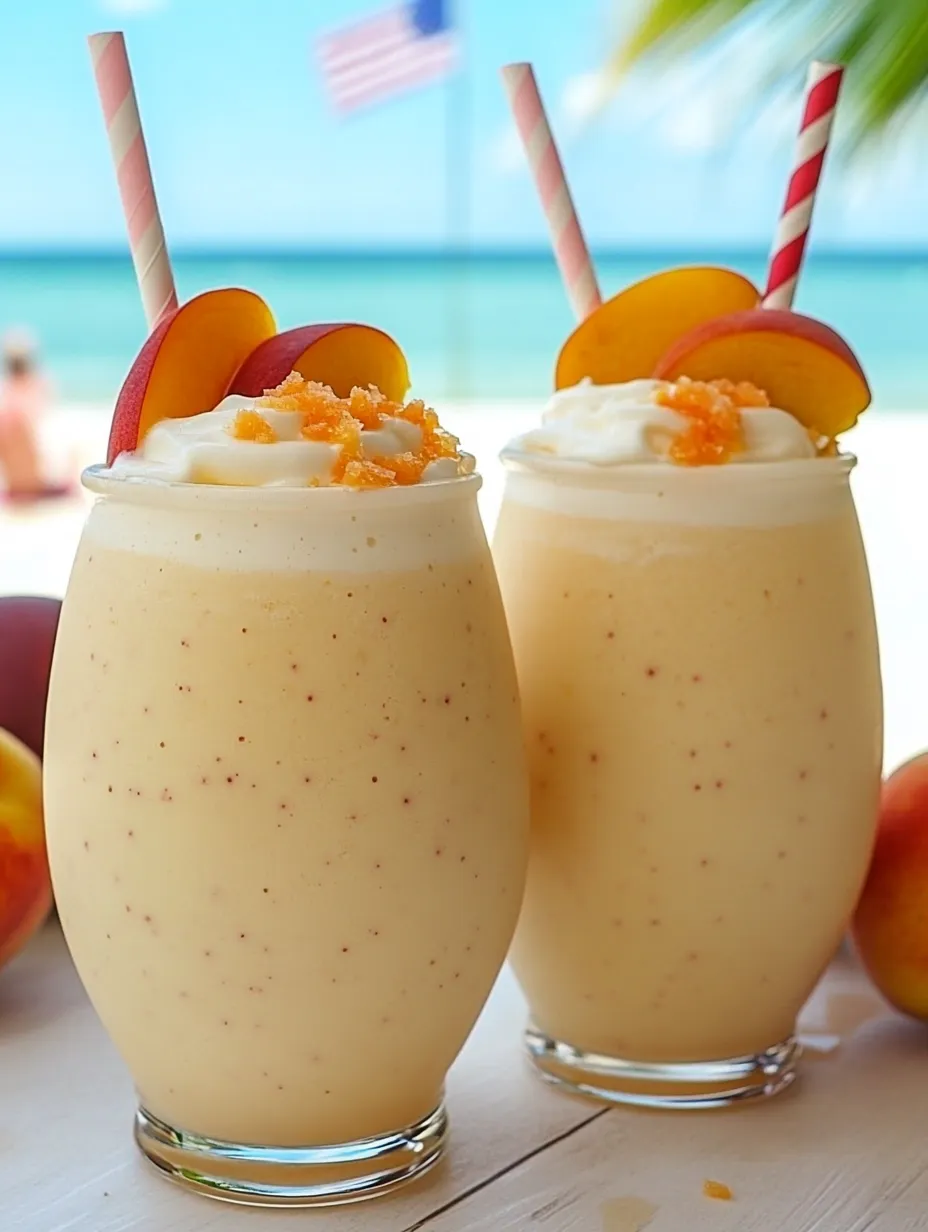 Zwei Gläser Pfirsich-Shake.