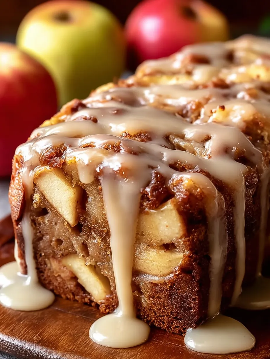 Kuchen mit Äpfeln und Karamell als Topping.