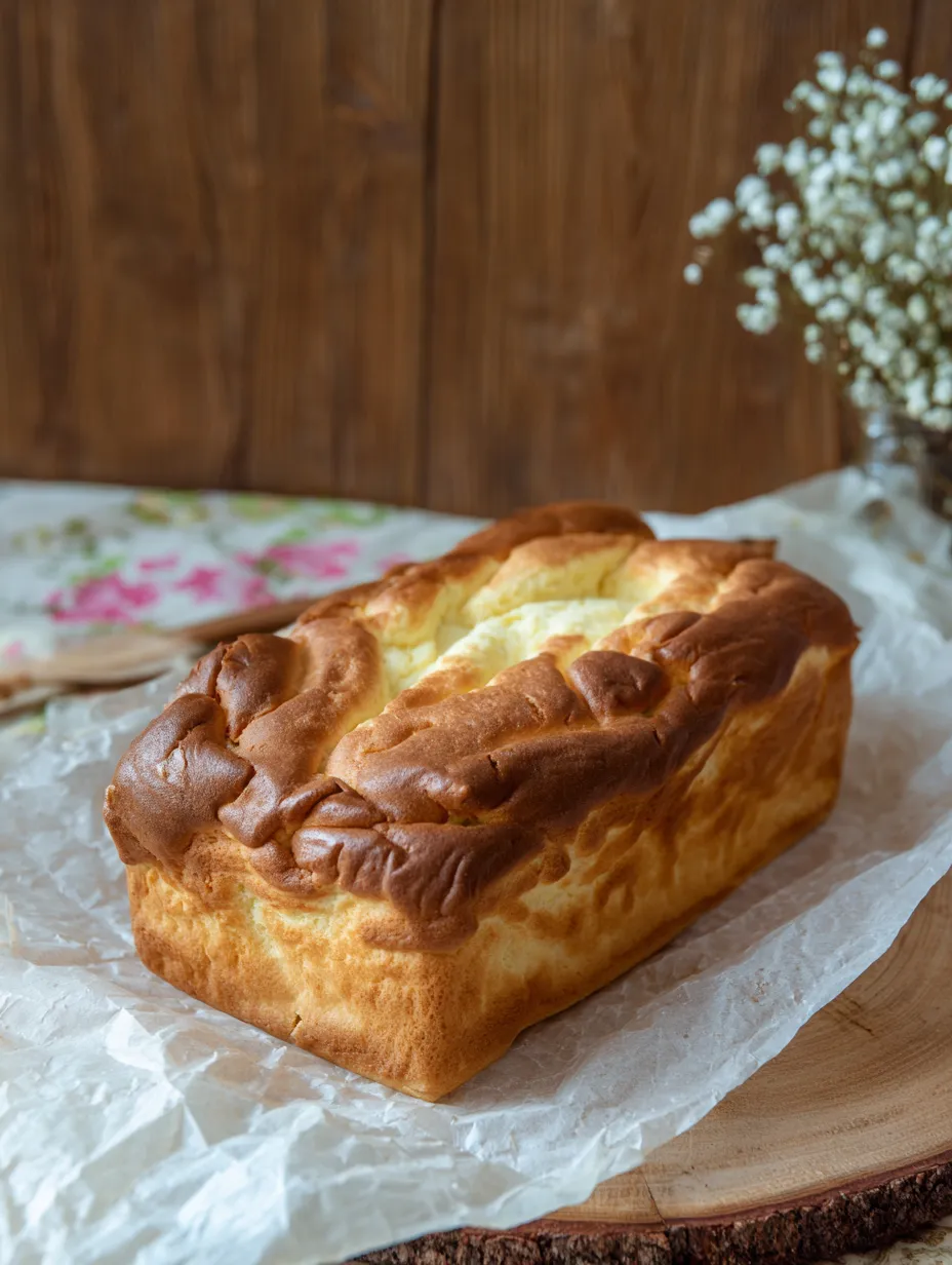Ein Brotlaib mit heller Füllung.