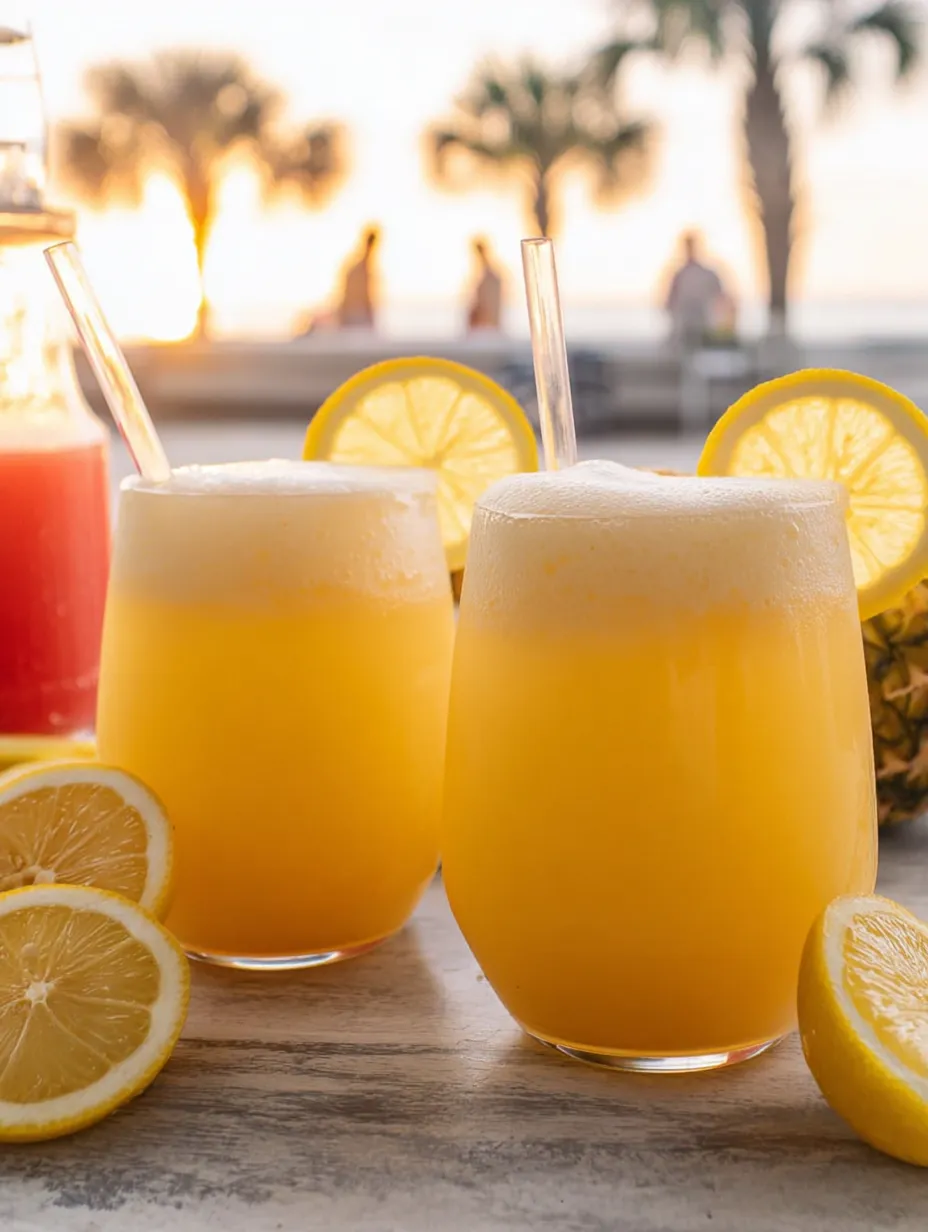Zwei Gläser Limonade auf einem Tisch.