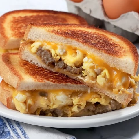 Zwei Käsesandwiches mit Eiern.