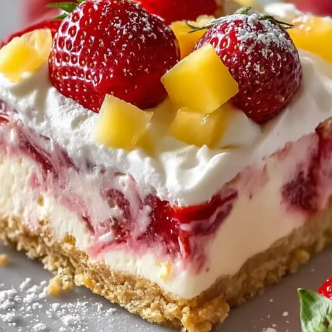 Kalter tropischer Erdbeer-Kuchen